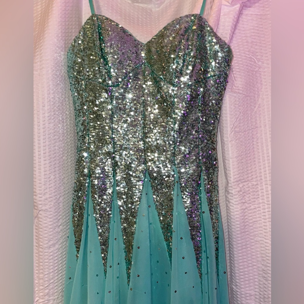 Formal teal sequin dress